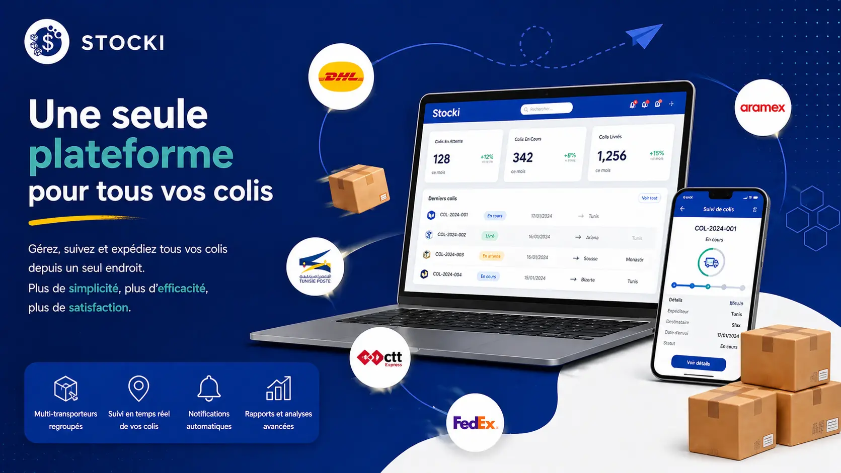 Plateforme Stocki de gestion de colis et livraisons